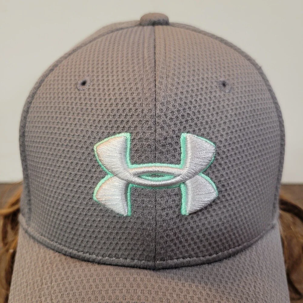 Under Armour Fitted Baseball Cap Youth Sz SM/ MD Gray Polyester Embroidered Logo